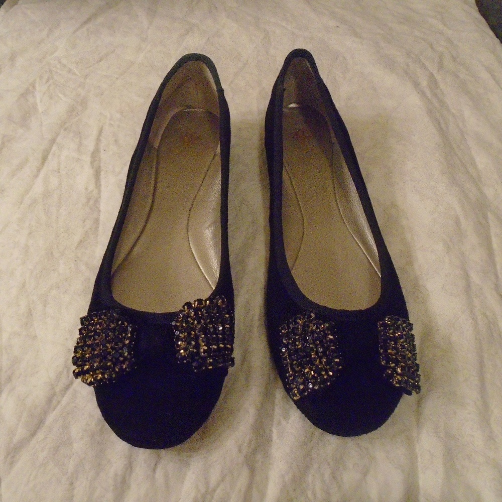 Isola Black Suede Slippers Sz8 Slippers/flats